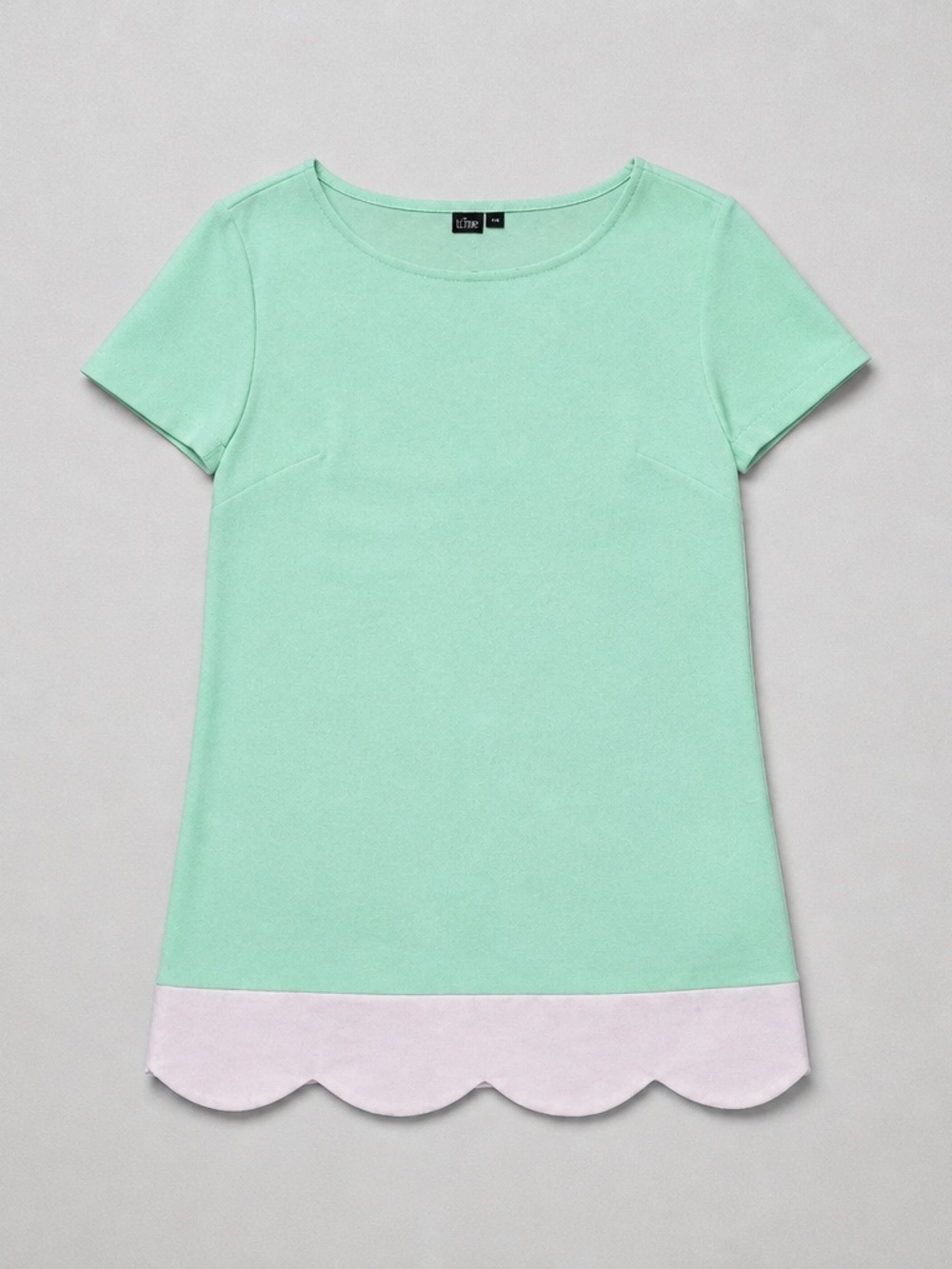 Icone Mint Green Scallop Hem Top - Unbranded